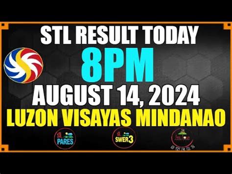 Stl Result Today 8pm MINDANAO August 28, 2024 .